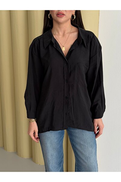 Balenbi Oversize kroj Sa džepovima Osnovni Ženska košulja dugih rukava Tkano ...