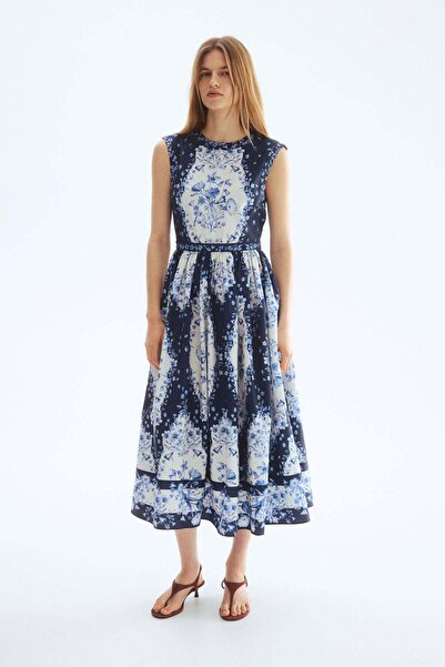 H&M Flared-skirt poplin dress