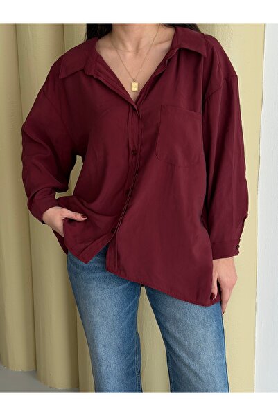 Balenbi Oversize kroj Sa džepovima Osnovni Ženska košulja dugih rukava Tkano ...