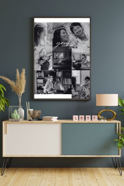 POSTER Özelstudio LoveStory Premium Kişiye Özel Çerçeveli Fotoğraf Kolajı – T...