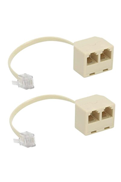 Generic 2 Pieces Telephone Splitter, RJ11 Male to Female Two Way Telephone Sp...