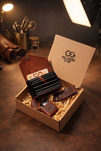 cgderi جلد أصلي أكورديون للنساء والرجال محفظة حامل بطاقات، ولاعة بنزين، مجموع...