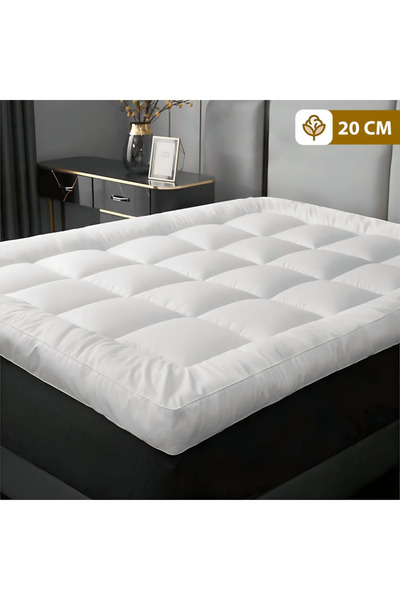 felt 20cm thick cotton hotel bed mattress topper – Double size