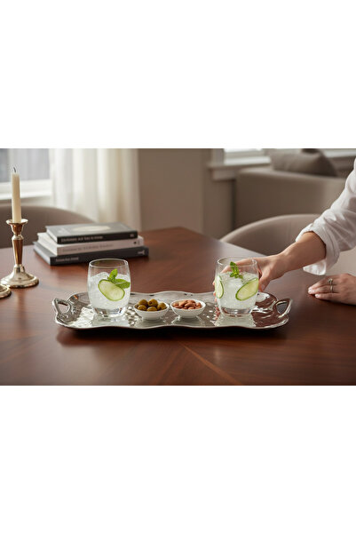 Generic Elegant silver ceramic serving dish