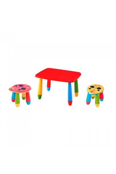 Raki Set mobila copii masa MASHA dreptunghiulara 72,5x57cm culoare rosie cu 2...