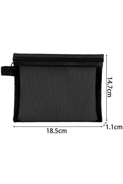 Choice1 M 1/3pcs Mesh Clear Cosmetic Bags Small Large Black Makeup Bag Portab...