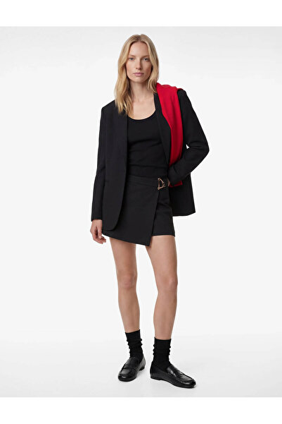 Koton Με μεταλλικό αξεσουάρ Μαύρη Γυναικεία Φούστα 6SAK70011UW