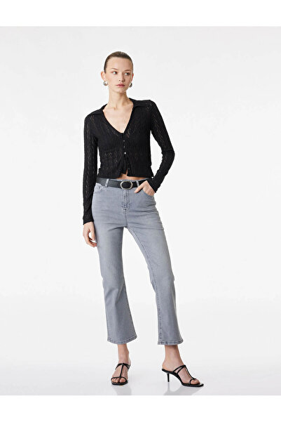 Koton Pantaloni de damă Flare Gri 6SAL40013MD