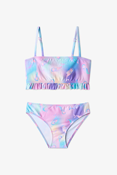 Penti Renkli Kız Çocuk Mermaid Bandeau Bikini Takımı