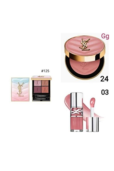 YVSAY® بكج إضلال 4 لون درجه 125 * ⁠بلاشر درجه 24 * ⁠زيت شفاه درجه 03