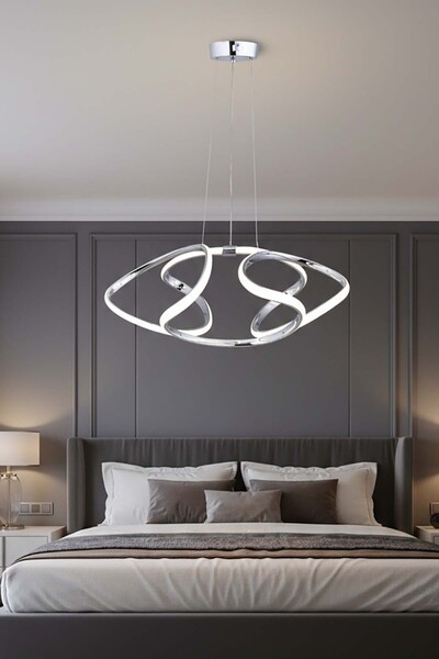 TERRA LIGHTING Minimal Napoli Led Avize, 3 Renk Yanabilen Avize, Sarkıt Power...