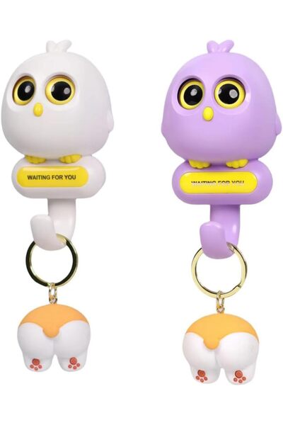 Arabest 2Pcs Key hook，Cute Fun Wink Owl Key Holder Hook for Hanging, Towels, ...