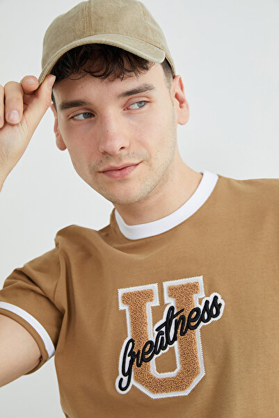 Fulla Moda Sa paspulom Letnja Vezena okrugla kragna majica