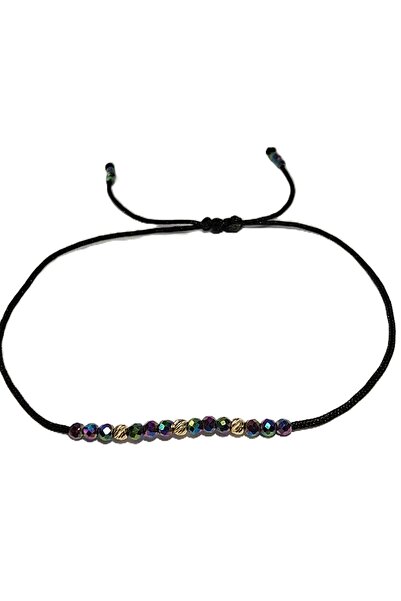 Zephyrs Bijoux Multicolor Hematite Bracelet with 3 9K Gold Balls