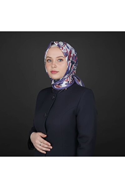 Vav ipek وشاح بنفسجي بنمط مموج