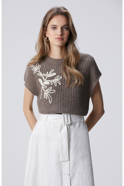 Network Vizon Nakış Detaylı Triko