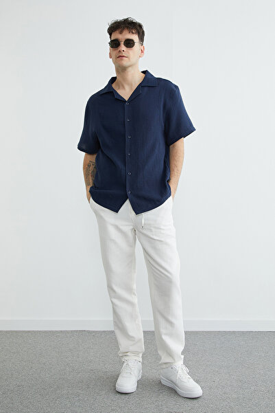 Fulla Moda Elastic Waist Muslin Fabric Trousers