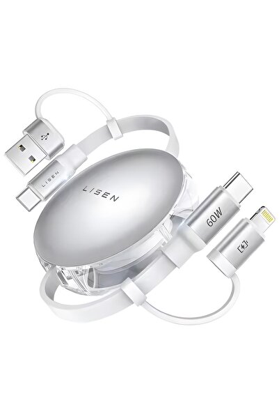 Zebana Lisen Retractable 3in1 USB 2.0 Cable – Usb-A m to Micro USB / Type-C /...