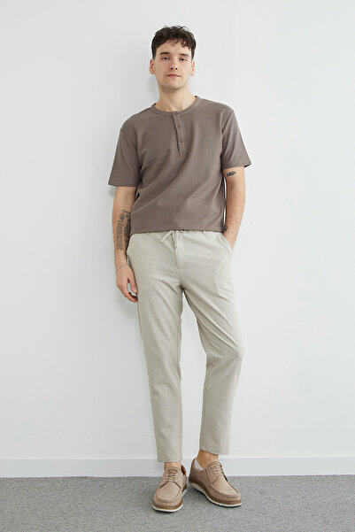 Fulla Moda Παντελόνι με δεσίματα στη μέση και υφή που διακρίνεται