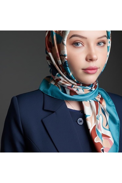 Vav ipek وشاح بنمط موجي بلون النعناع