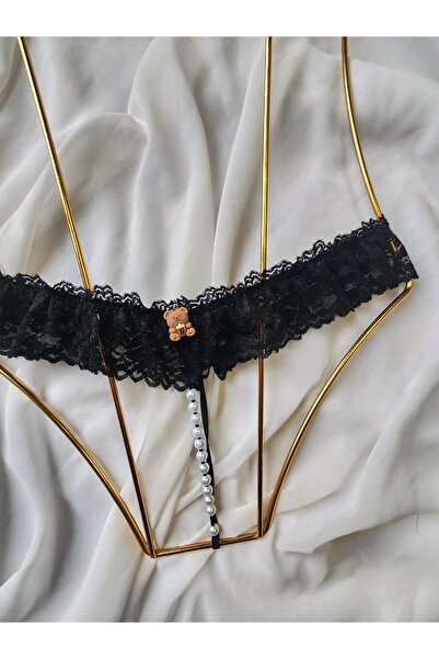 G&H UNDERWEAR Στρινγκ με πέρλες και αρκουδάκι