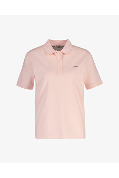 Gant Kadın Pembe Regular Fit Logolu Polo Yaka T-Shirt