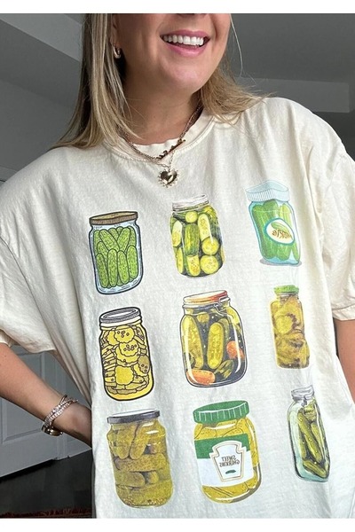 Gofeel Unisex Oversized White Jar Detailed T-Shirt