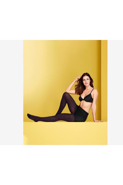 Tchibo Women Structured Tights, Maroon/Black