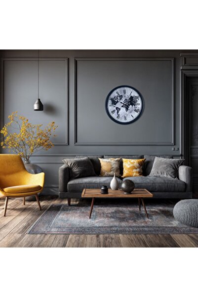 Lunaev Black 36 cm Patterned Decorative Wall Clock