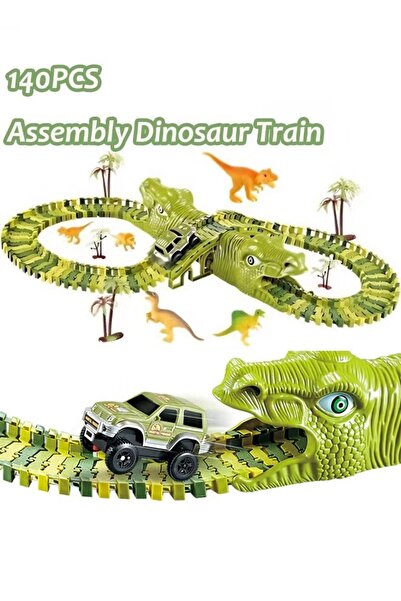 Generic 140Pcs Dinosaur Track Set Dinosaur Track DIY Toy with 1 Toy Car + 5 S...
