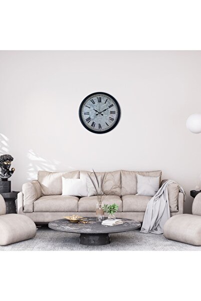 Lunaev Black 36 cm Atlas Design Wall Clock