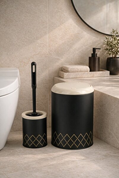 Vichy Geometric Zigzag Patterned 2-Piece Bathroom Set