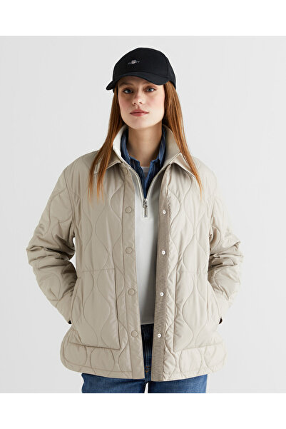 Gant Kadın Bej Gömlek Yaka Ceket