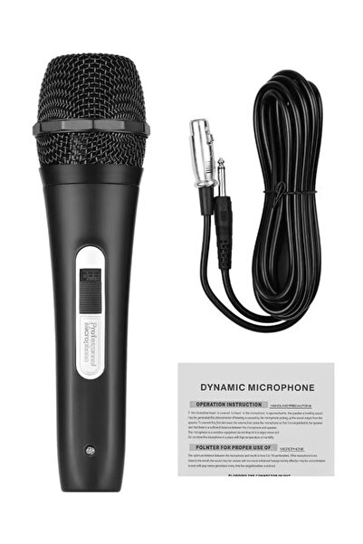 BSMBIOO Handheld Wired Microphone With Cable I6053-2 Black