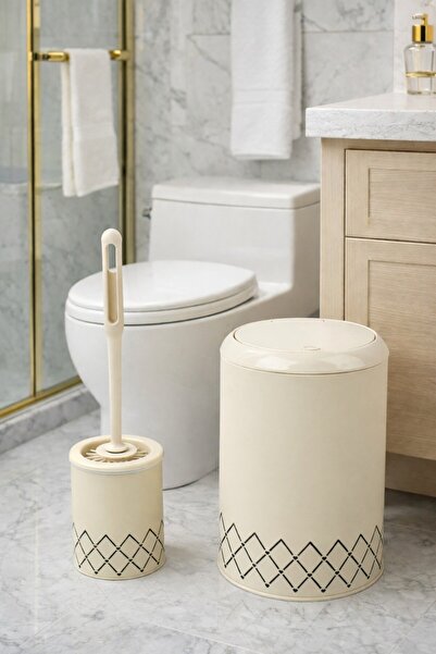 Vichy Geometric Zigzag Patterned 2-Piece Bathroom Set