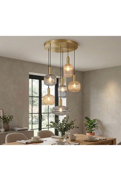 demet habek mylights E27 ALTILI BAL CAM FÜME CAM TAVAN MASAÜSTÜ SARKIT AVİZE ...