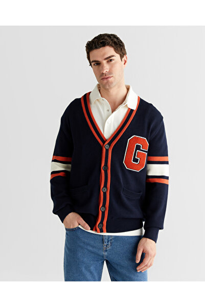 Gant Erkek Lacivert Regular Fit V Yaka Hırka