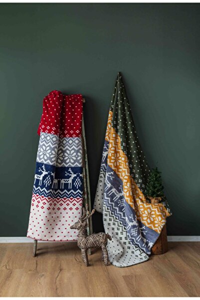 Sesli Yılbaşı Temalı Pamuklu Battaniye - Tek Kişilik