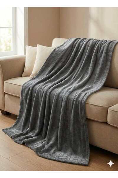 Özdilek (Nev) Blanket Soft Embos Koyu Gri Single