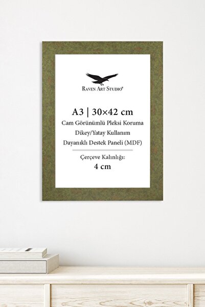 Raven Art Studio Μοντέρνο A3-30x42cm Χακί Προστατευμένο Άθραυστο Γυαλί Plexi ...