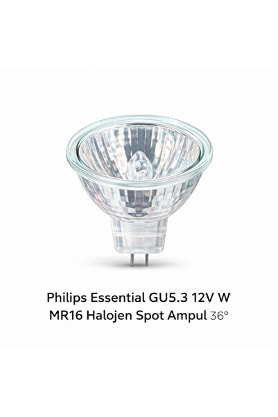 Philips Essential GU5.3 12V 50W MR16 Halojen Spot Ampul 36° Flood