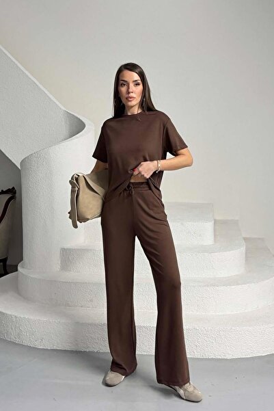 MyLoore Γυναικείο Καφέ Μοντάλ Υφασμάτινο Σετ Δύο Τεμαχίων MLB151