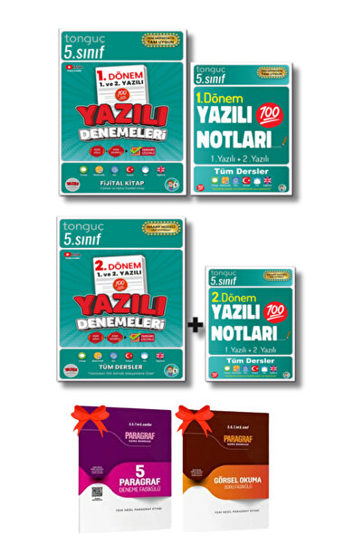 Tonguç Yayınları 5. Sınıf Yazılı Notları 1. Dönem ve 2. Dönem 1 ve 2. Yazılı ...