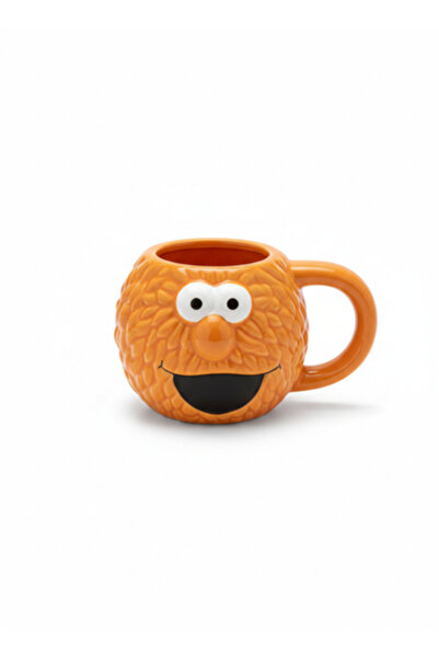 Jazeel Ceramic Mug with Fun Cartoon Character Design - Orange Color - Suitabl...