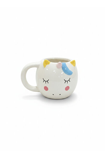 Jazeel 3D Unicorn Design Ceramic Mug - White Color - Unique Gift for Girls