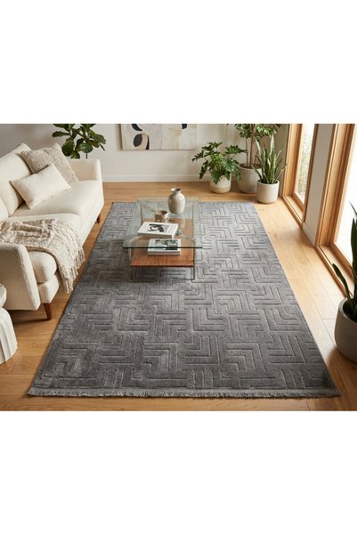 HALISHOP HİSAR 08 ANTRASİT Salon Oturma Odası Halısı