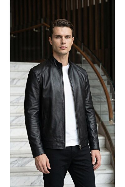 DYNAMO Erkek Hakim Yaka Kuzu Derisi Mont