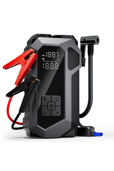 Suitu AT-003 Akü Takviye Cihazı | 4'ü 1 Arada Powerbank, Hava Kompresörü, LCD Ekran, 16.000mAh 150PS