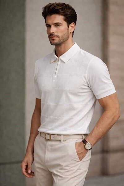 Castello ERKEK FERMUARLI POLO YAKA KISA KOLLU TRİKO T-Shirt
