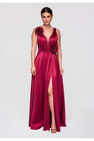 Larica OMBRE Women's Burgundy Evening Dress LA-OM-DLR269 Elegant Special Occa...